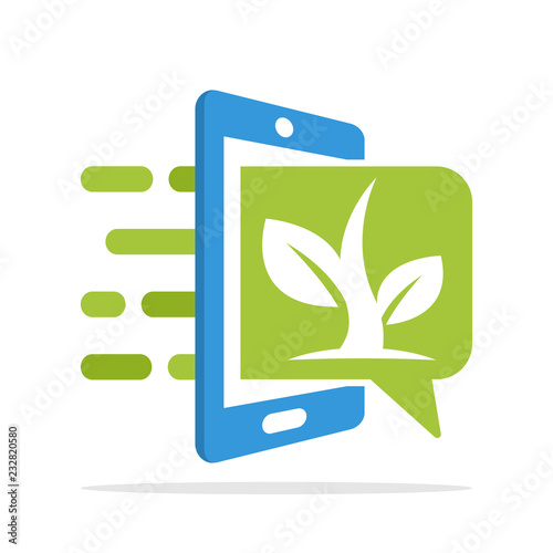 Vector illustration icon with the concept of accessing plant information with a mobile application