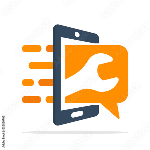 Vector illustration icon with the concept of accessing repair information with the mobile application