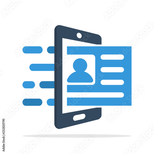 Vector illustration icon for mobile-based online registration