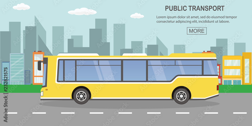 public transport concept,yellow city bus on empty road public transport concept,yellow city bus on empty road