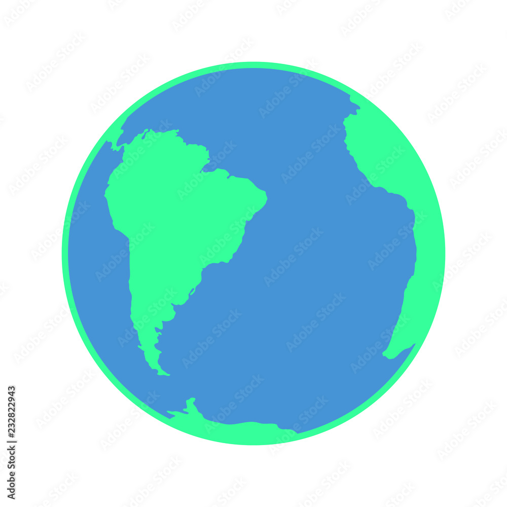 Earth globe in flat design. Vector illustration isolated on white background. Earth globe in flat design. Vector illustration isolated on white background.