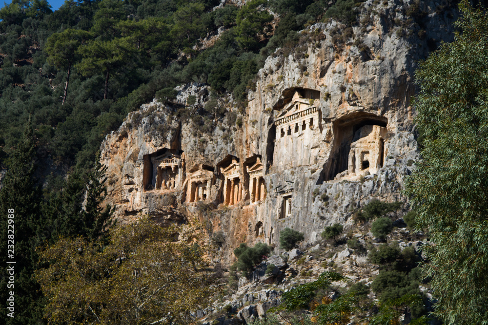 Dalyan rock king tombs in Turkey Dalyan rock king tombs in Turkey