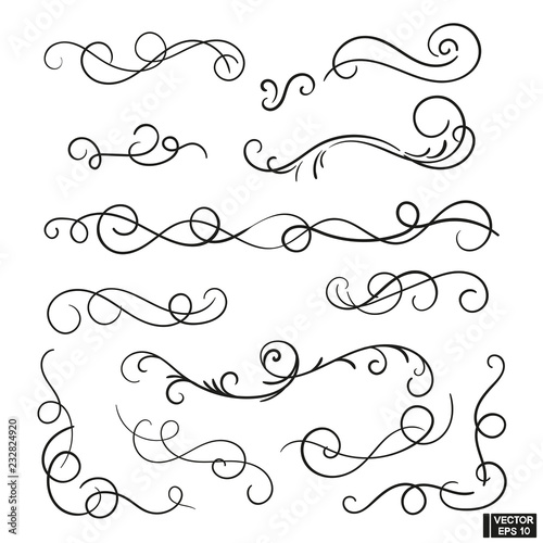 Fotografia Set of curls and scrolls