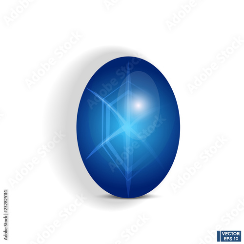 Jewelry gemstone. Blue star sapphire