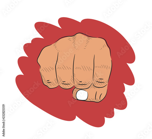 bro fist on blood background in sketchy style