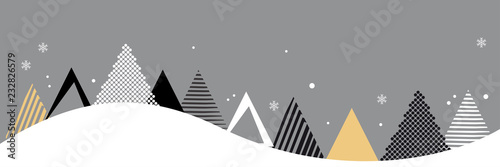 Christmas banner. Abstract vector illustration. Winter landscape background