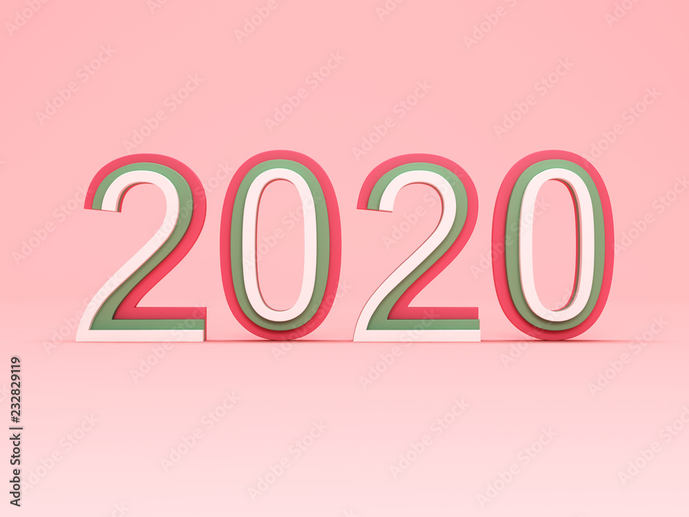 New Year 2020 Creative Design Concept - 3D Rendered Image New Year 2020 Creative Design Concept - 3D Rendered Image
