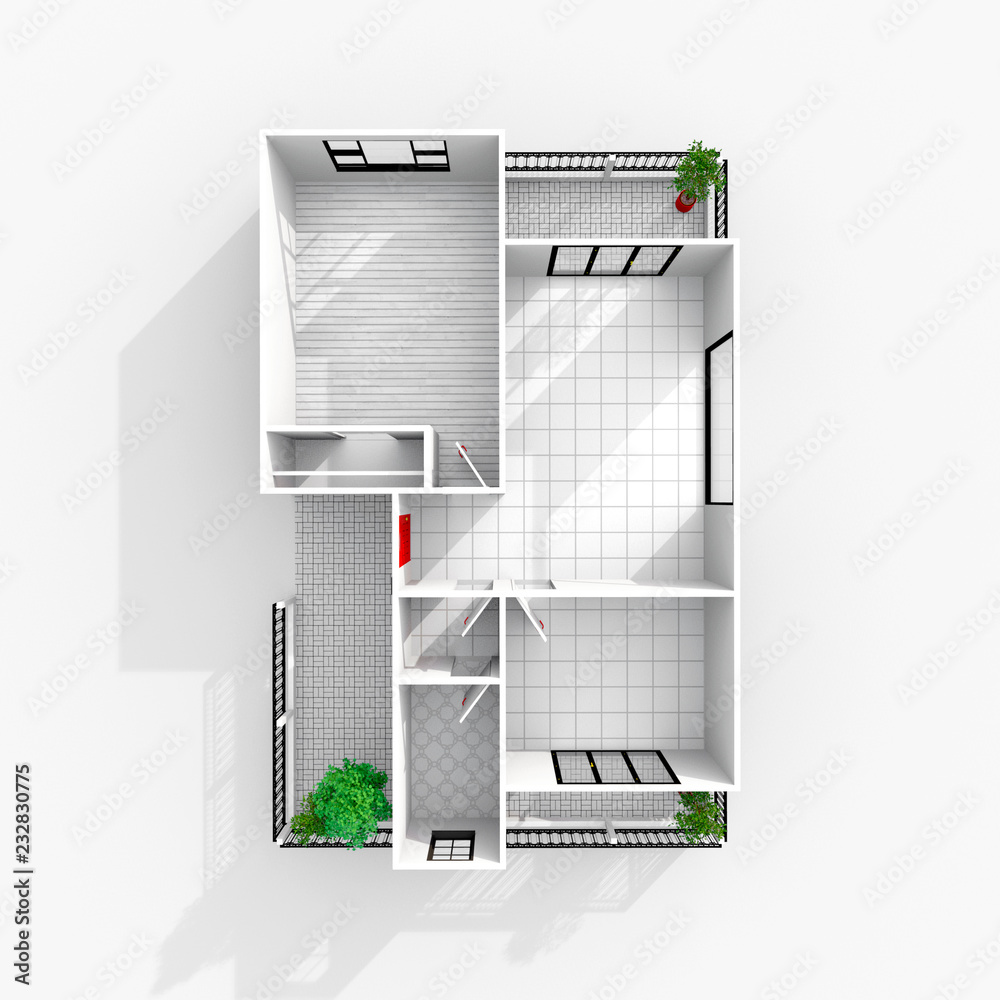 3d interior illustration rendering of empty home apartment 3d interior illustration rendering of empty home apartment