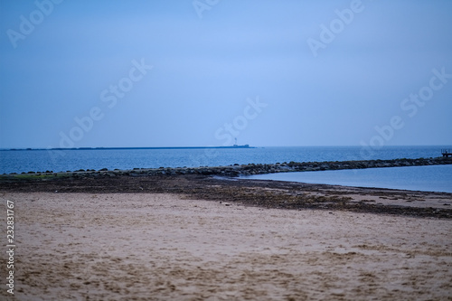 Fototapeta Naklejka Na Ścianę i Meble -  empty sea beach in autumn
