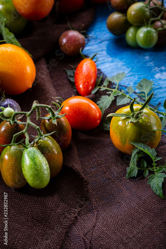 Fresh local tomatoes close-up