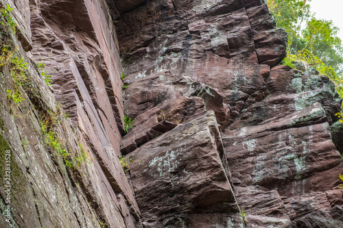 Red Argillite stone wall photo