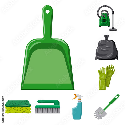 Vector illustration of cleaning and service icon. Collection of cleaning and household stock symbol for web.