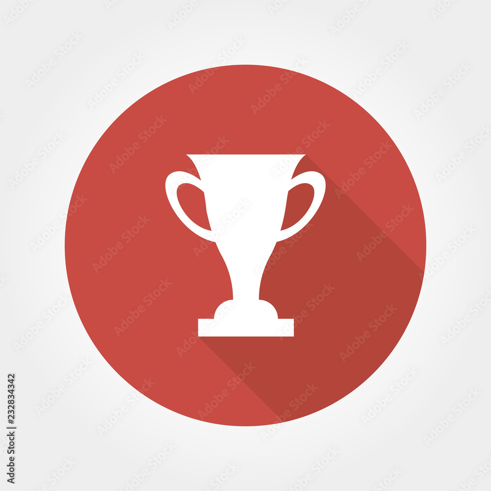 trophy award icon in flat style with long shadow, isolated vector illustration on red transparent background trophy award icon in flat style with long shadow, isolated vector illustration on red transparent background