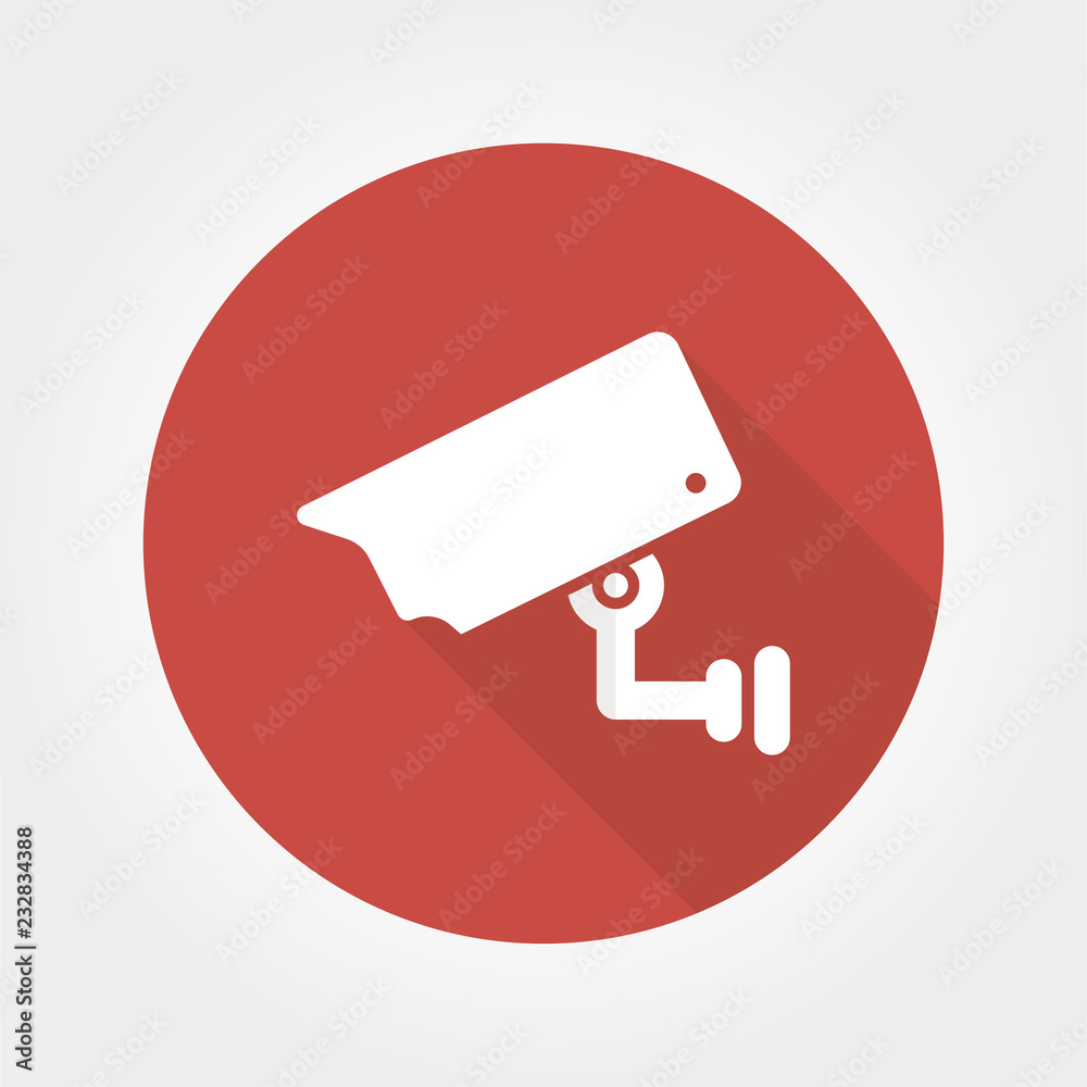 SECURITY CAMERA sign. CCTV camera icon in red circle. Vector. SECURITY CAMERA sign. CCTV camera icon in red circle. Vector.