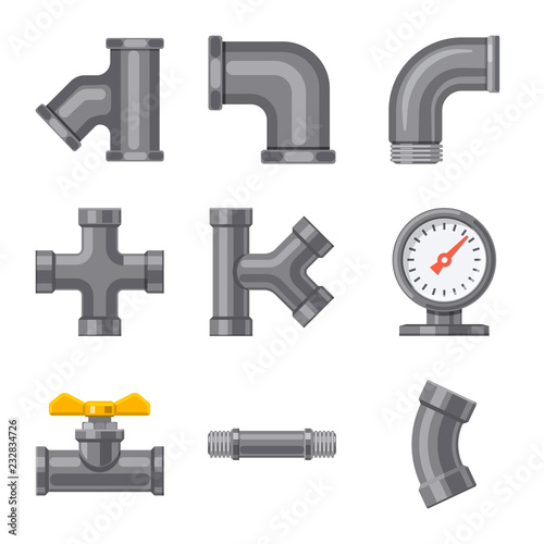 Isolated object of pipe and tube logo. Collection of pipe and pipeline stock symbol for web.