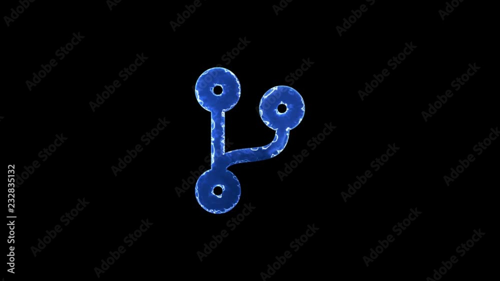 Symbol code branch. Blue Electric Glow Storm. looped video. Alpha channel black Symbol code branch. Blue Electric Glow Storm. looped video. Alpha channel black