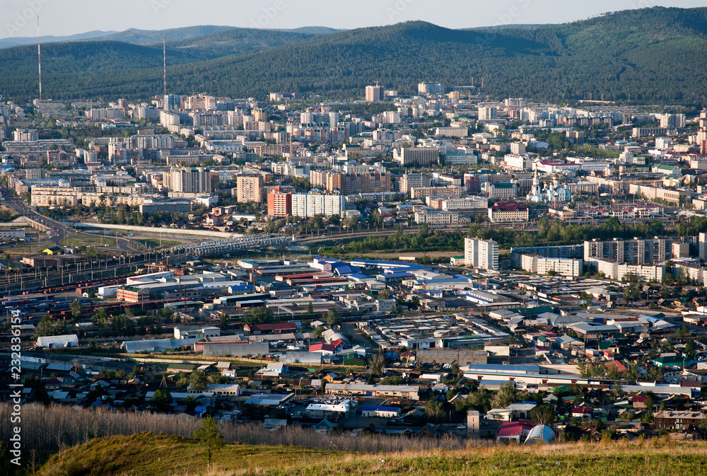 aerial view of the city chita russia aerial view of the city chita russia