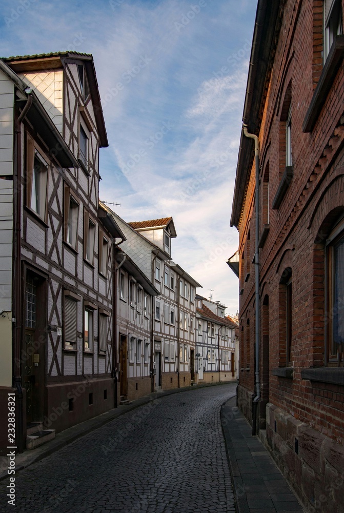 In der Altstadt von Eschwege, Hessen, Deutschland 