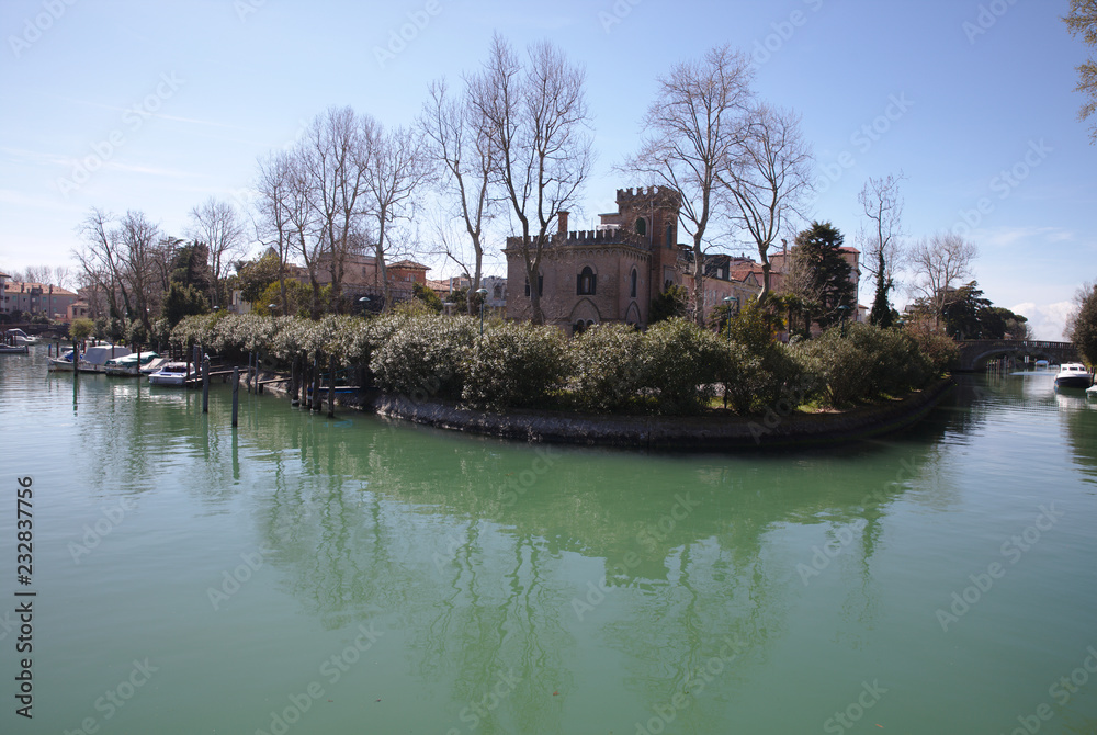 Canal and villa on Lido Island Venice 4302 Canal and villa on Lido Island Venice 4302