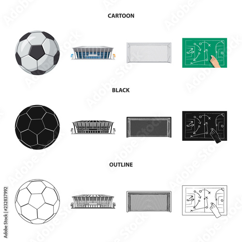 Isolated object of soccer and gear sign. Collection of soccer and tournament vector icon for stock.