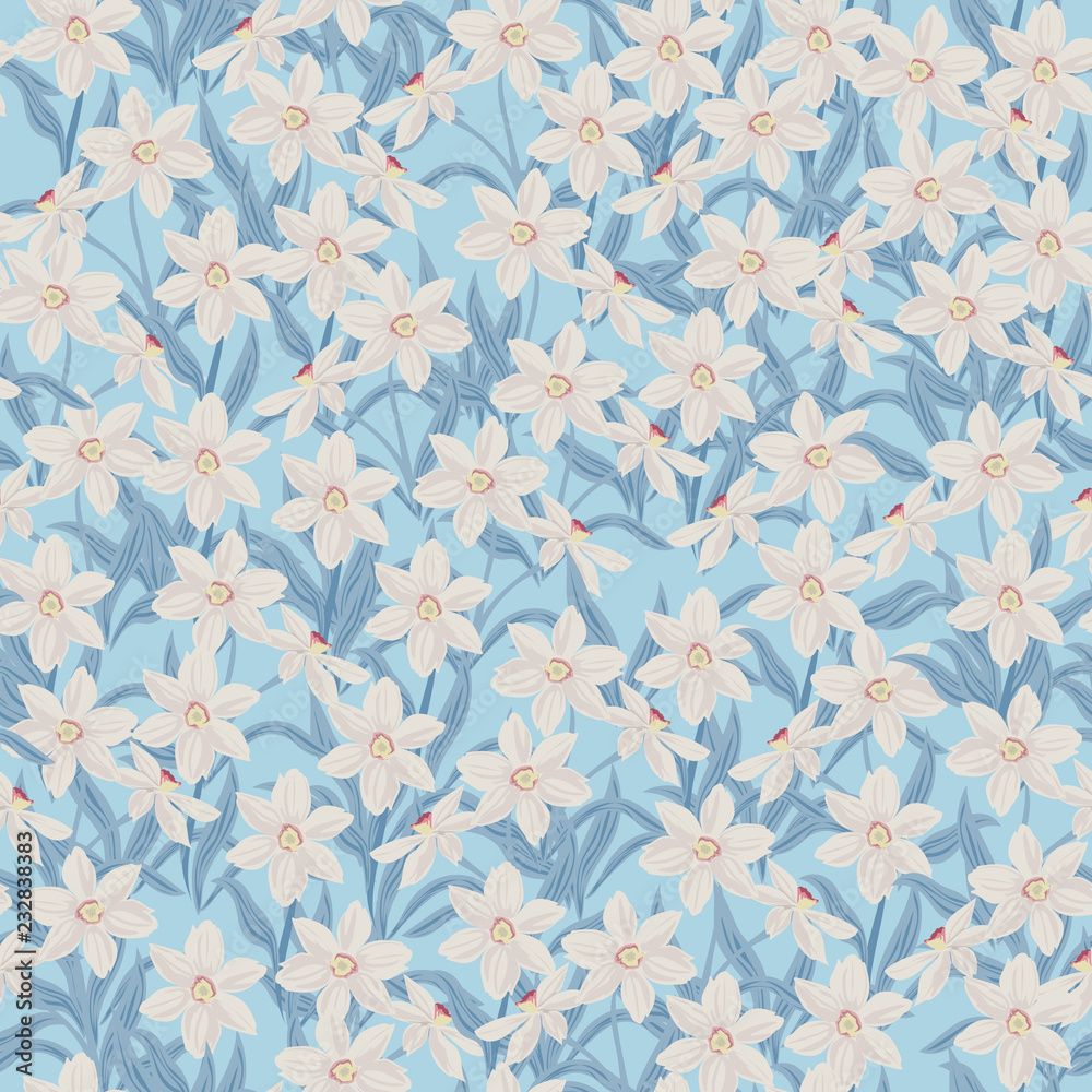 Seamless vintage floral pattern for gift wrap and fabric design