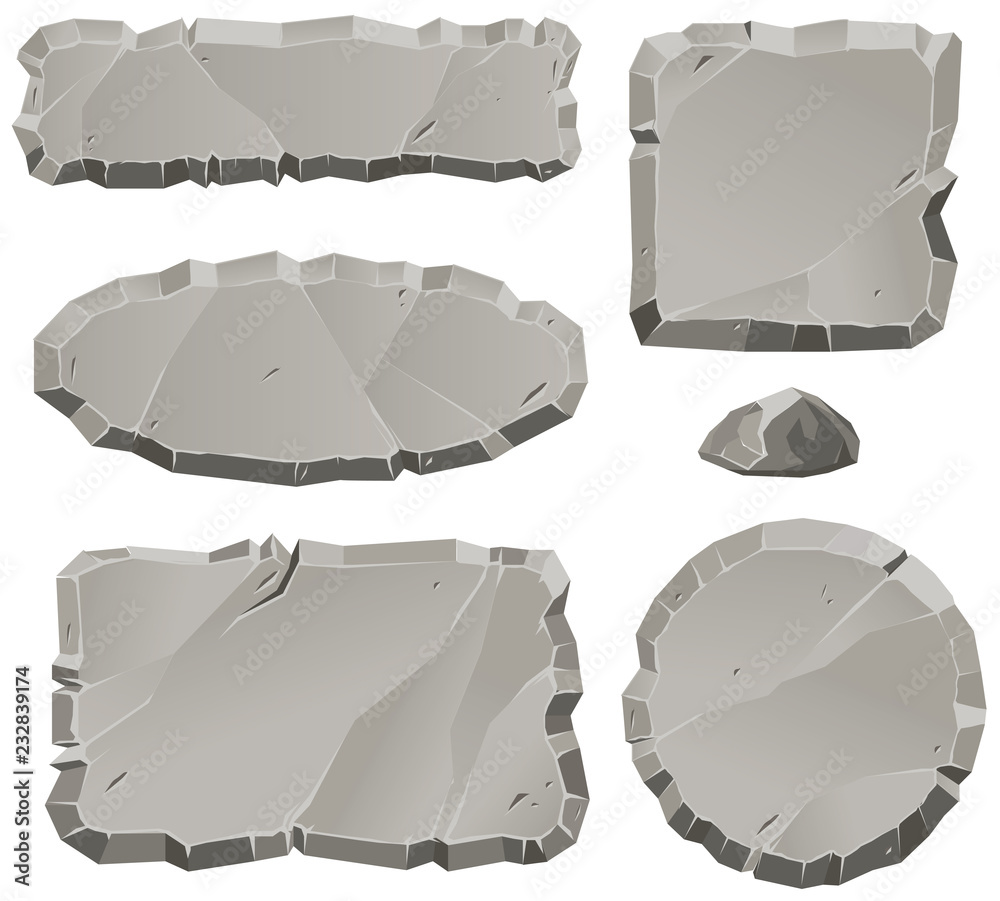 Vector stone design elements for game and web