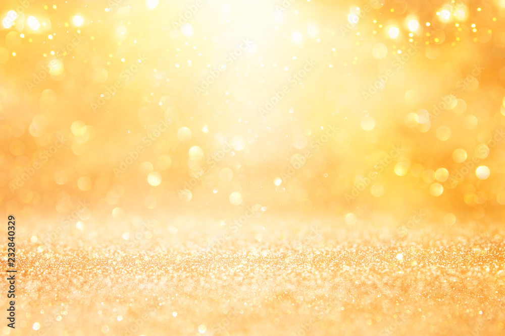 Obraz premium glitter vintage lights background. silver and gold. de-focused.