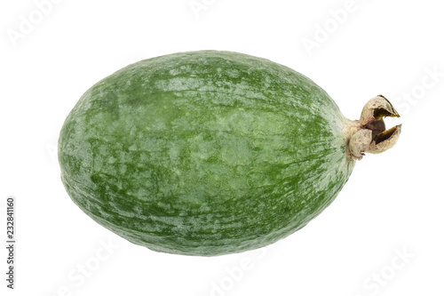 Wallpaper Mural Tropical fruit feijoa Acca sellowiana isolated on white background. Top view. Flat lay pattern Torontodigital.ca