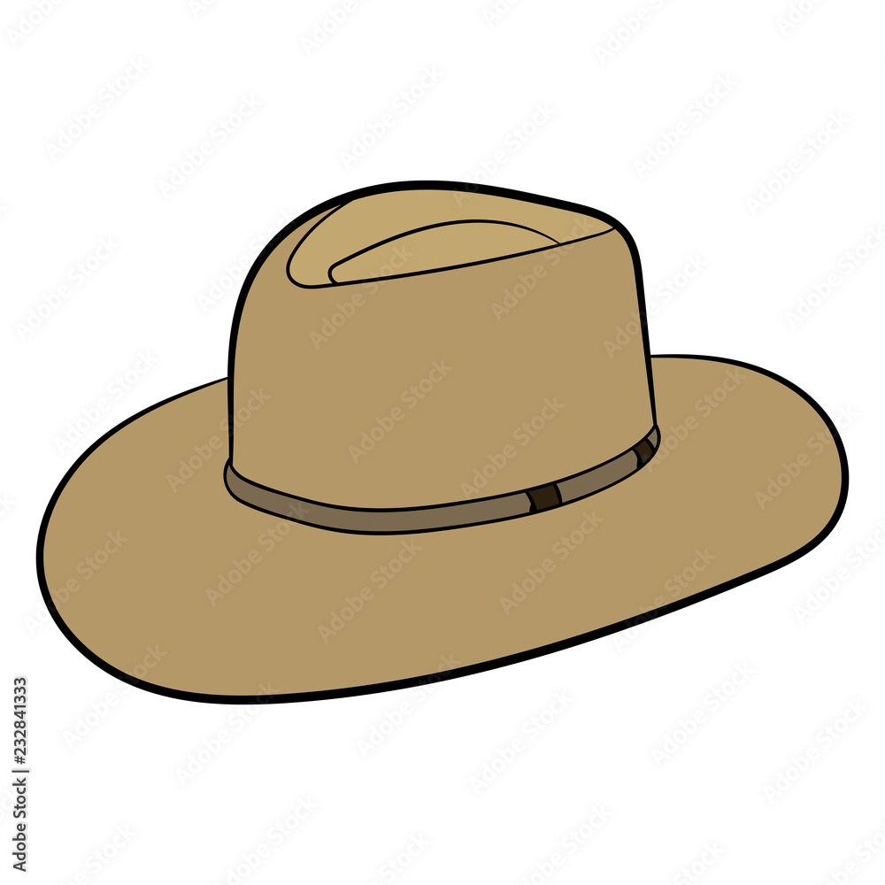 Old hat. Vector drawing. Element of clothes. Old hat. Vector drawing. Element of clothes.