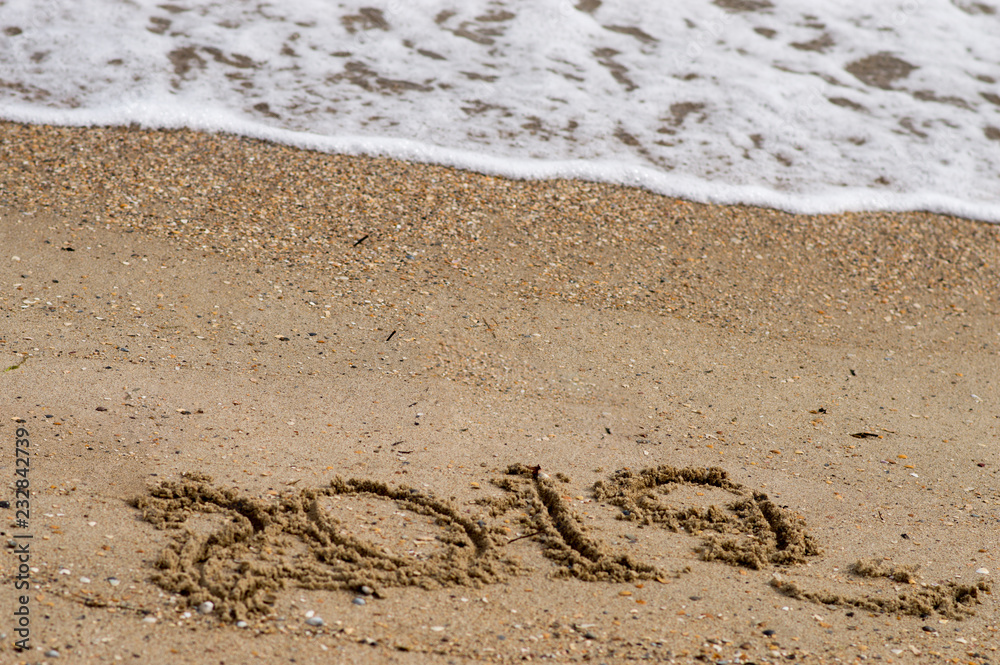 Fototapeta premium 2019 on the seashore. With the words 