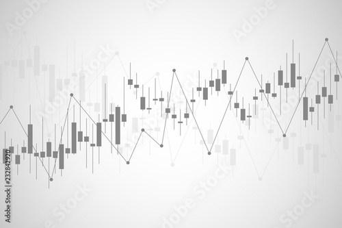 Business candle stick graph chart of stock market investment trading. Trend of graph. Vector illustration