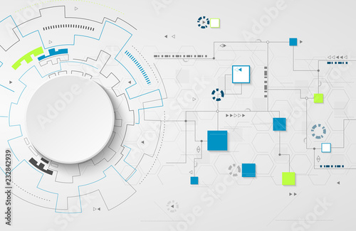 Technology background with small design elements. Vector illustration for presentations, polygraphy or banners.
