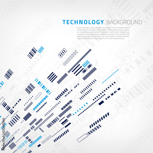 Technology background with small design elements. Vector illustration for presentations, polygraphy or banners.