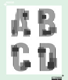 Letter font template modern design. Vector illustration.