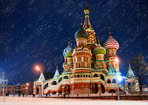 Christmas in Moscow.St. Basil's Cathedral
