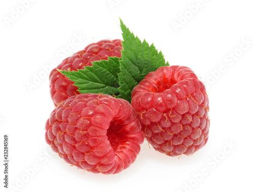 Raspberries isolated on white background