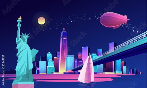 abstract neon city