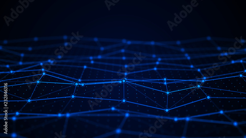 Network connection dots and lines. Technology background. Plexus. Big data background. 3d rendering.