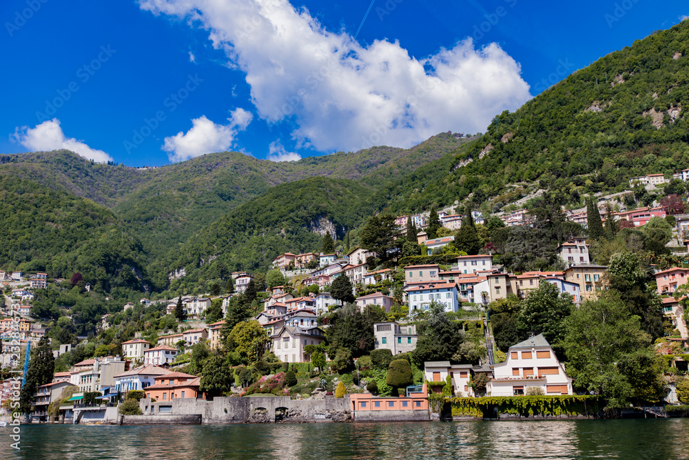 Town Moltrasio on Lake Como in Italy