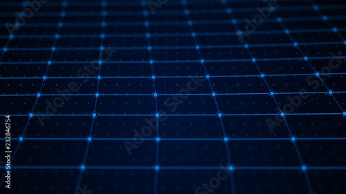 Abstract technology background. Network connection structure. Artificial intelligence. Science background. Big data digital background. 3d rendering.