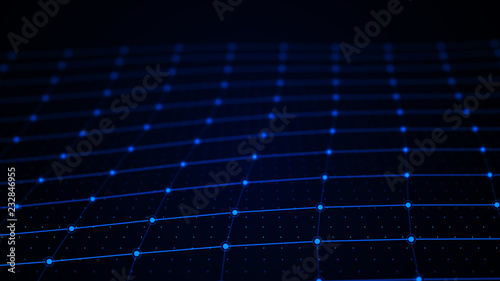 Abstract technology background. Network connection structure. Artificial intelligence. Science background. Big data digital background. 3d rendering.