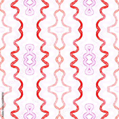 Pink red Geometric Watercolor. Delicate Seamless P