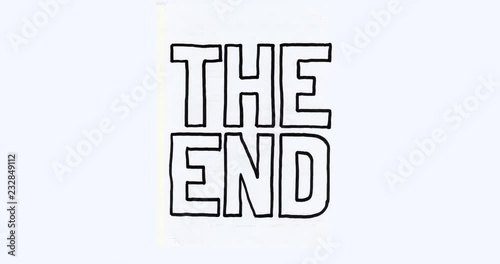 The End handwritten animated end titles 4K