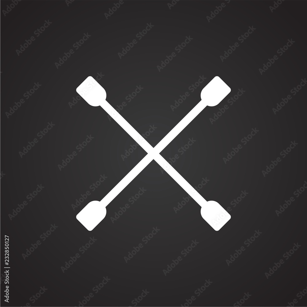 Tire wrench on black background icon Tire wrench on black background icon