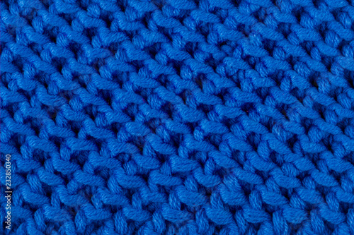 texture knitting closeup threads background blue