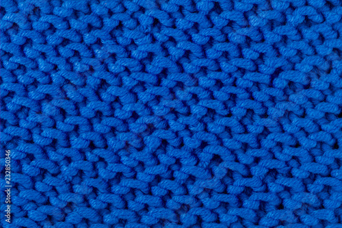 texture knitting closeup threads background blue