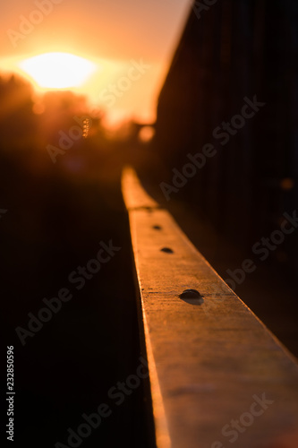 Alte Ostfriesenbrücke bei Leer im Sonnenuntergang