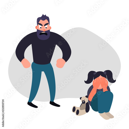 Family violence and aggression concept. 