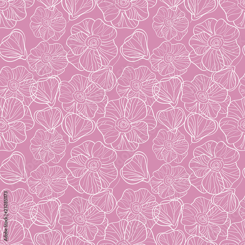 seamless vector flowers pattern