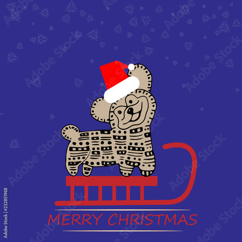 Wallpaper Mural Funny yellow dog symbol of year 2018. Flat style, vector illustration. Torontodigital.ca